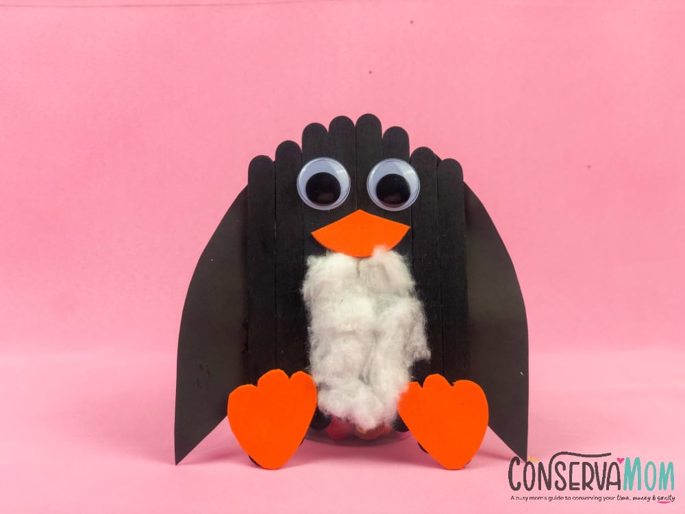 Adorable Penguin Craft with Popsicle Sticks