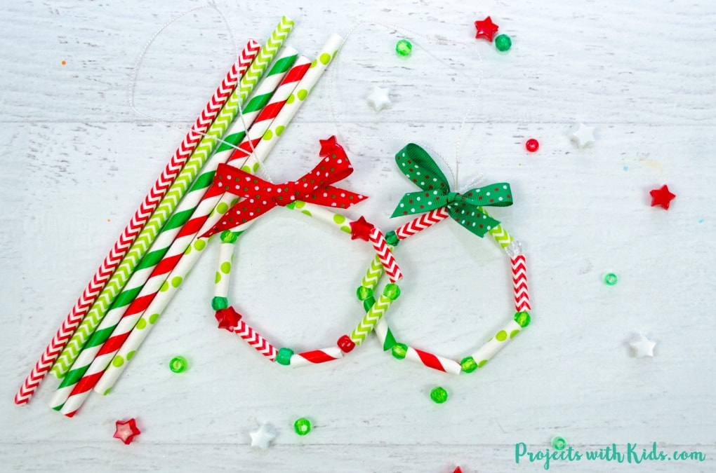 Colorful Paper Straw Wreath Craft