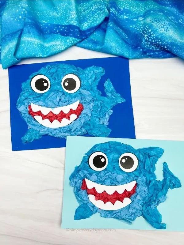 Colorful Tissue Paper Shark Craft