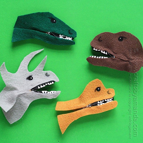 Creative Clothespin Dinosaur Craft Idea