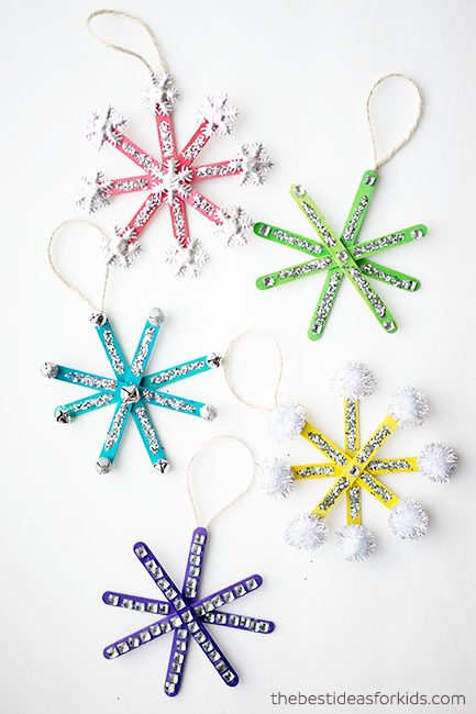 Creative Popsicle Stick Snowflake Ornaments