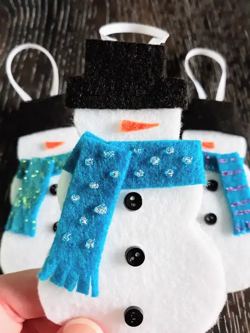 DIY No-Sew Felt Snowman Ornament