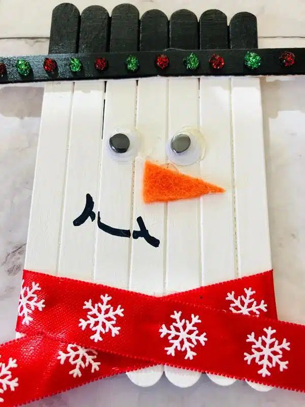 Easy Popsicle Stick Snowman Craft