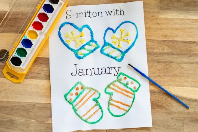 Engaging Mitten Salt Painting Activity