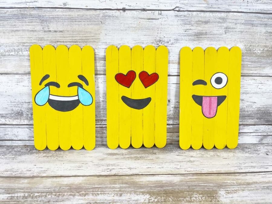 Fun Popsicle Stick Emoji Craft