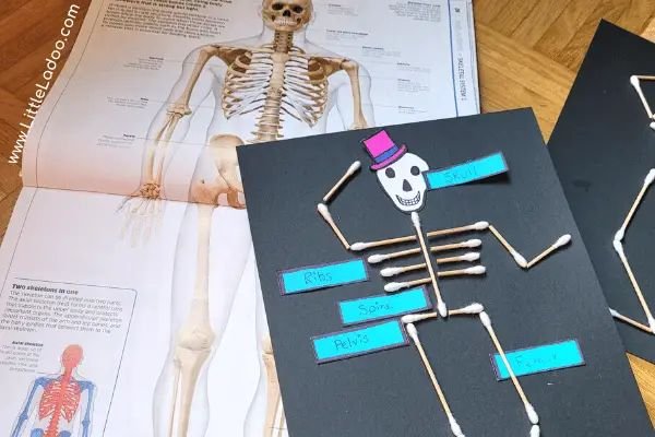 Fun Q-Tip Skeleton Craft for Kids