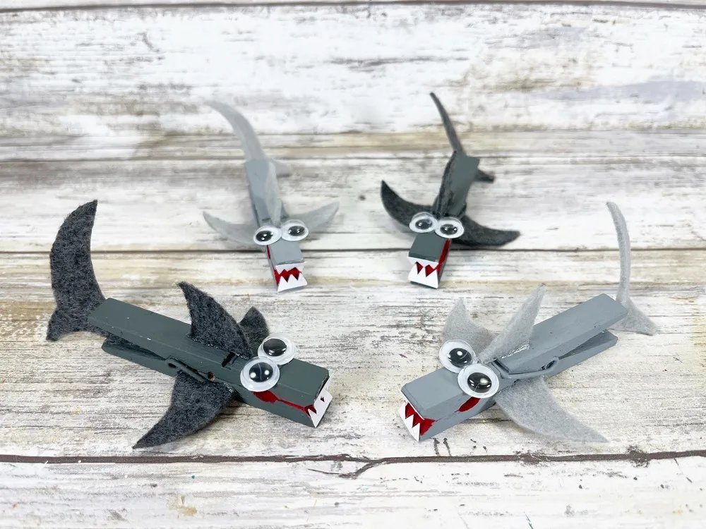 Fun Shark-Themed Clothespin Craft Project