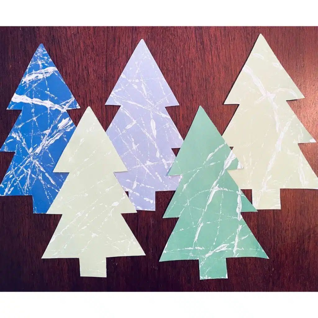 Marble Painting Fun for Winter Trees