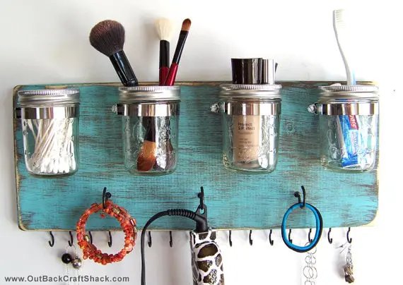 Maximize Makeup Storage with Mason Jars