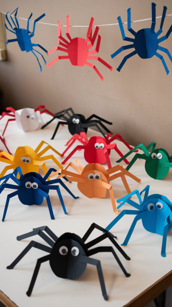 Fun Halloween DIY Paper Spider Craft