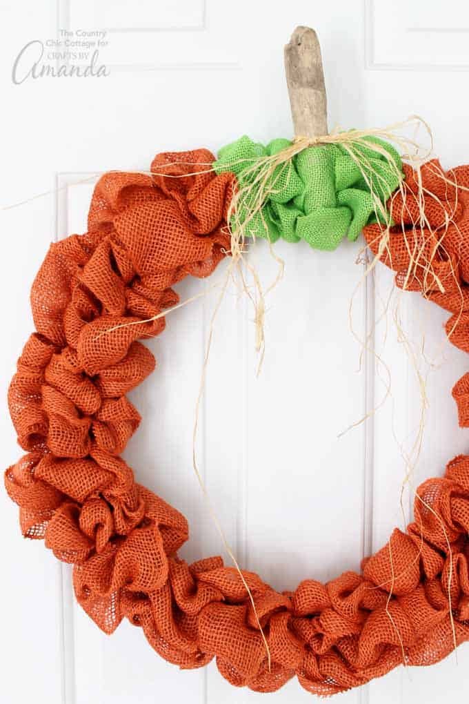 Charming Burlap Pumpkin Wreath Tutorial