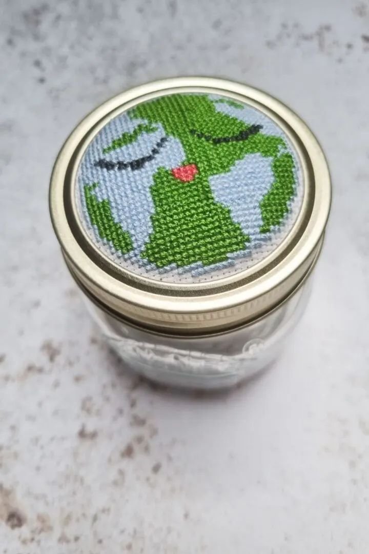 Charming Cross Stitch Mason Jar Craft