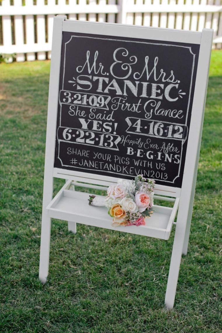 Charming IKEA Blackboard Wedding Sign Ideas