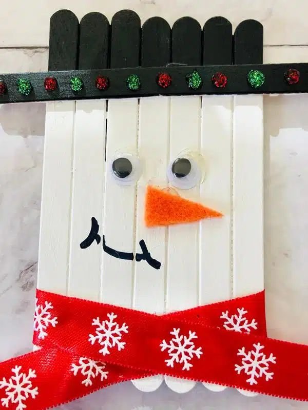 Charming Popsicle Stick Snowman Craft