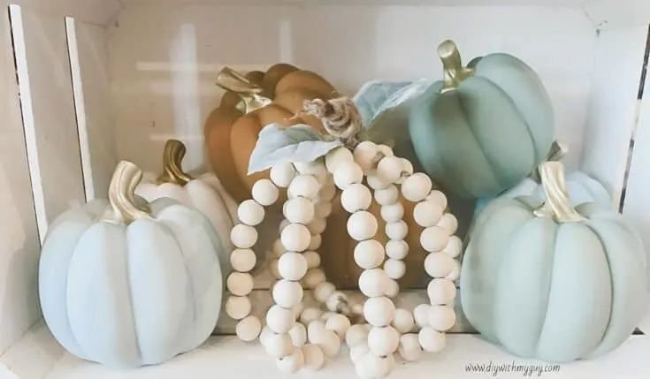 Charming Wood Beaded Pumpkin Decor