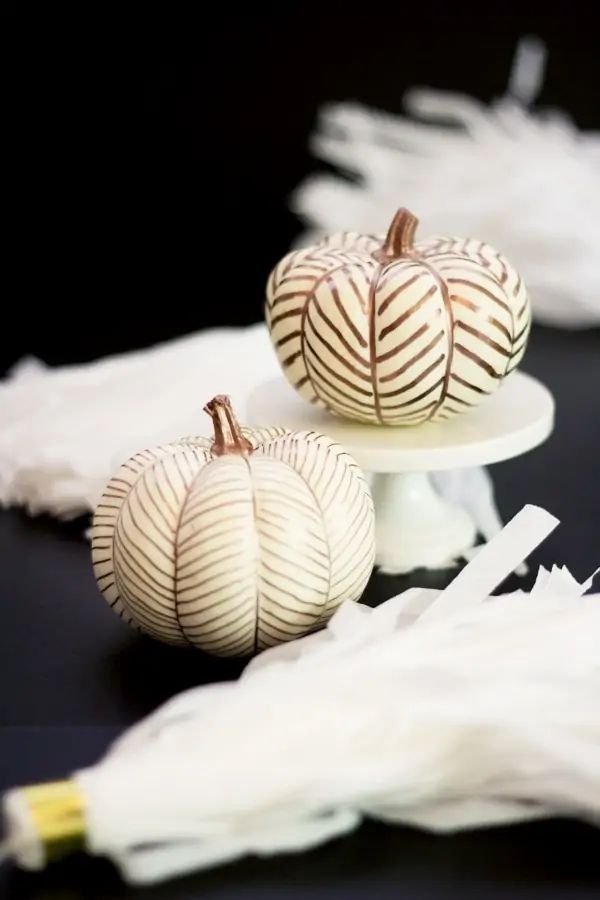 Chic Herringbone Pumpkin Craft Tutorial