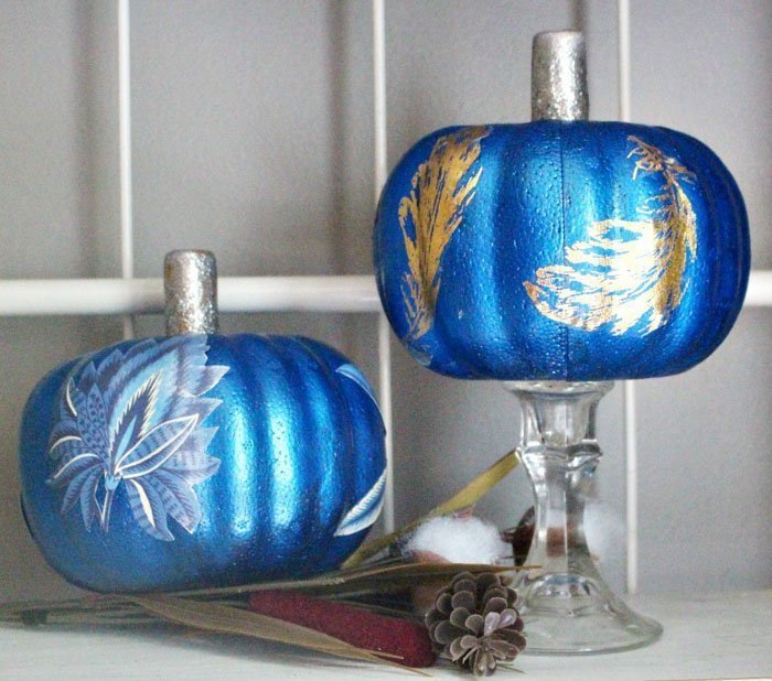 Colorful Dollar Store Pumpkin Decoupage