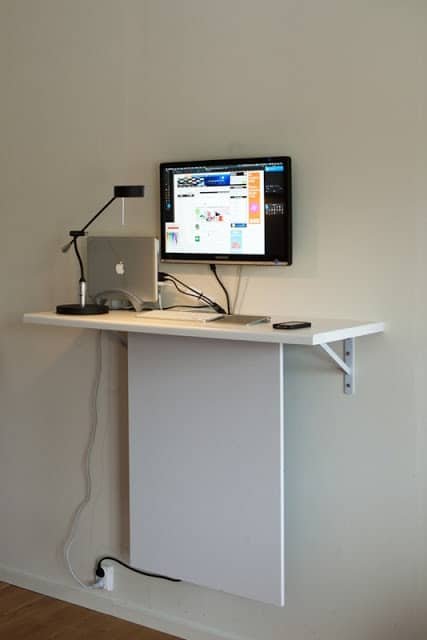 Compact Standing Desk with Hidden Storage