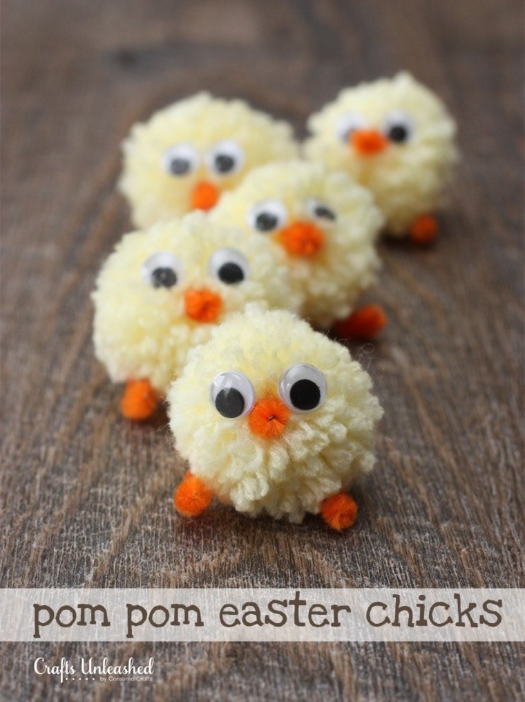 Craft Adorable Pom Pom Easter Chicks