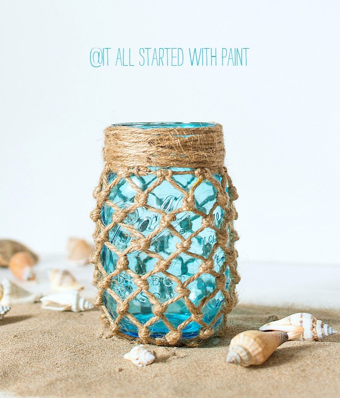 Create a Chic Fishnet Mason Jar Decor