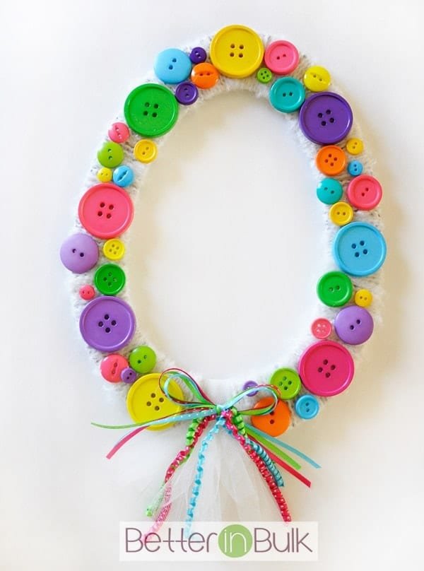 Create a Colorful Easter Button Wreath