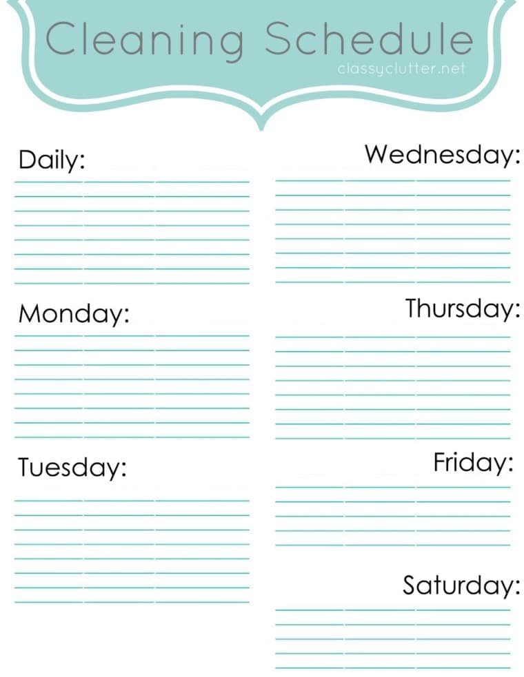 Create a Personalized Cleaning Schedule