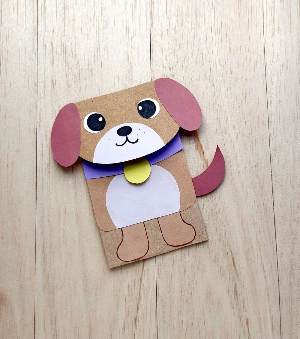 Create Adorable Paper Bag Dog Puppets