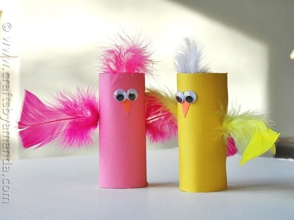 Create Colorful Cardboard Tube Birds