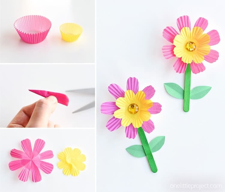 Create Colorful Cupcake Liner Flowers