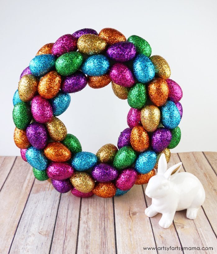 Create Your Own Glittered Easter Wreath