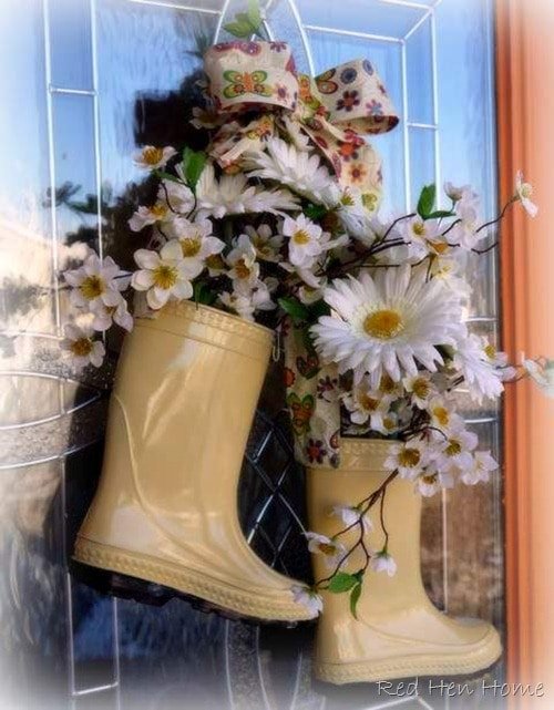 Creative Boots Wreath for Easter Decor