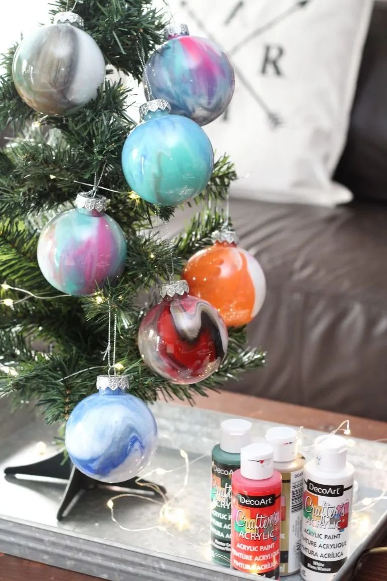 Creative Marbled Ornaments for Kids