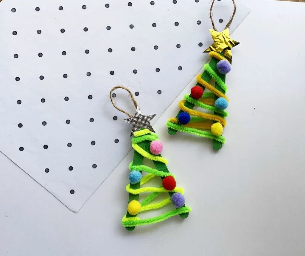 Creative Popsicle Stick Christmas Tree Craft