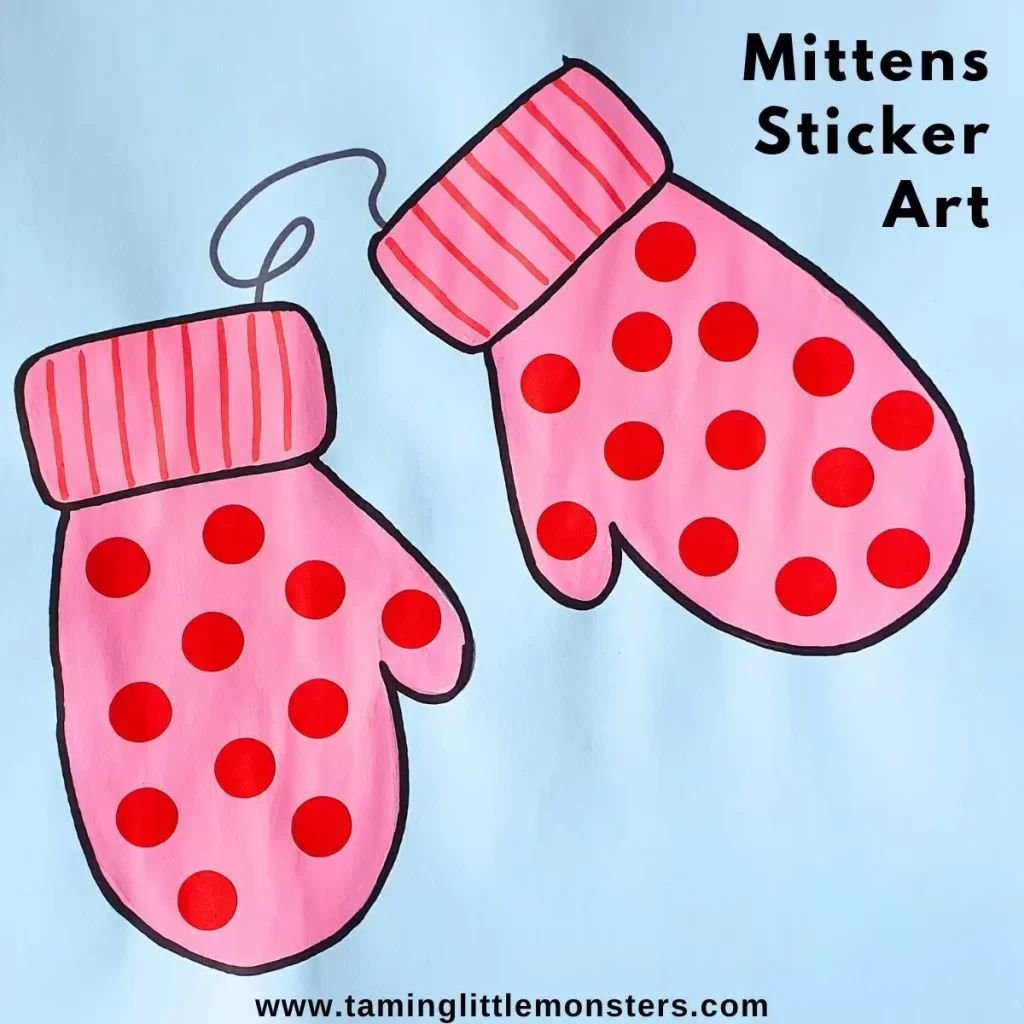 Creative Sticker Mittens Craft for Kids