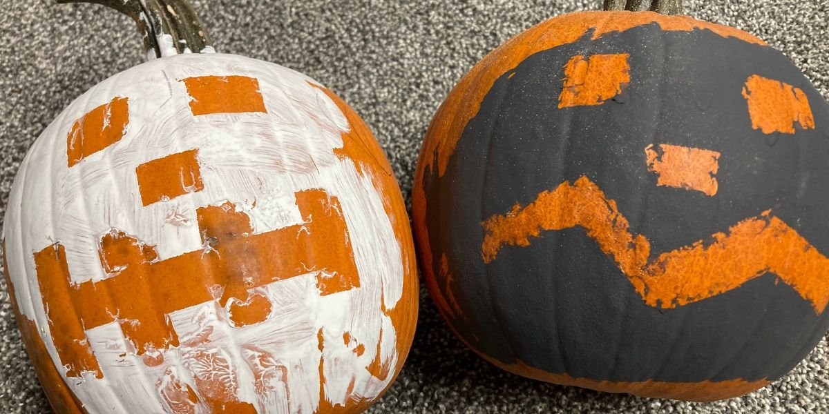 Creative Tape Technique for Pumpkin Decorating