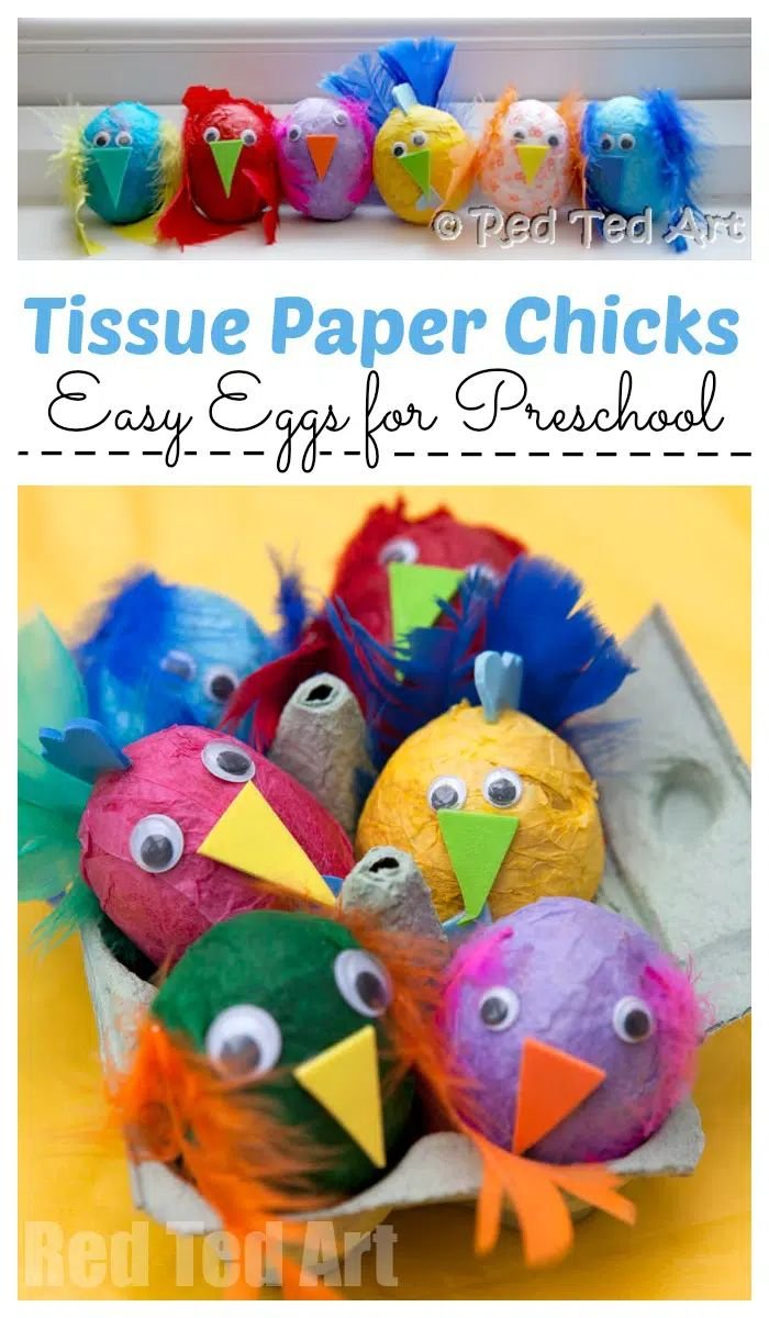 Creative Tissue Paper Chick Crafts