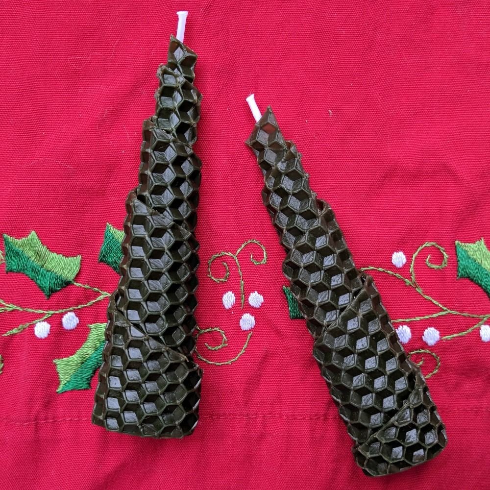 DIY Christmas Tree Beeswax Candles