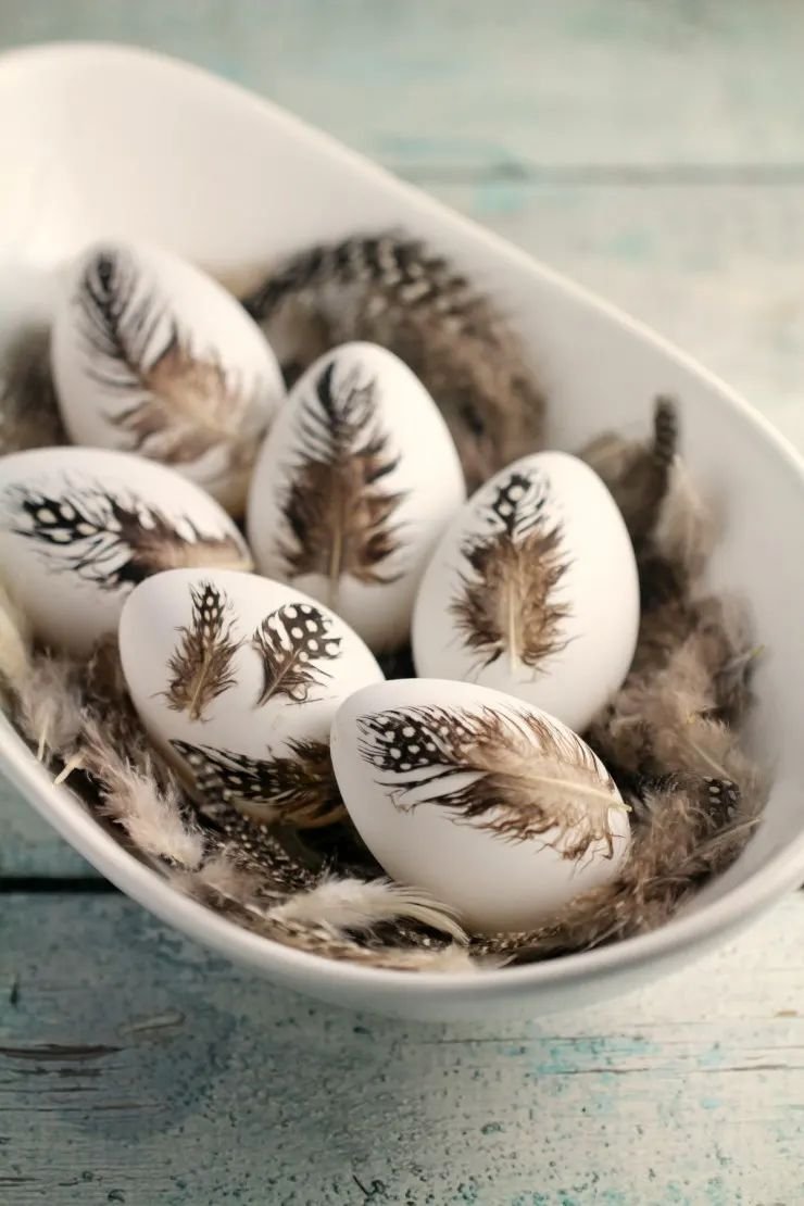 DIY Colorful Feather Easter Egg Creations