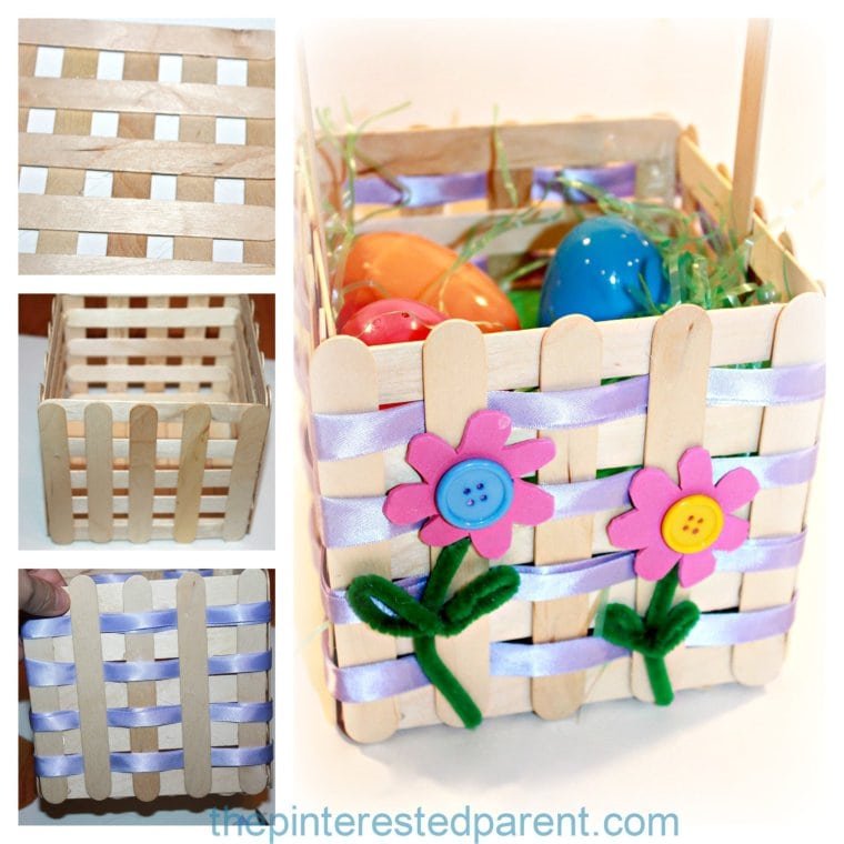 DIY Craft Stick Easter Basket Tutorial