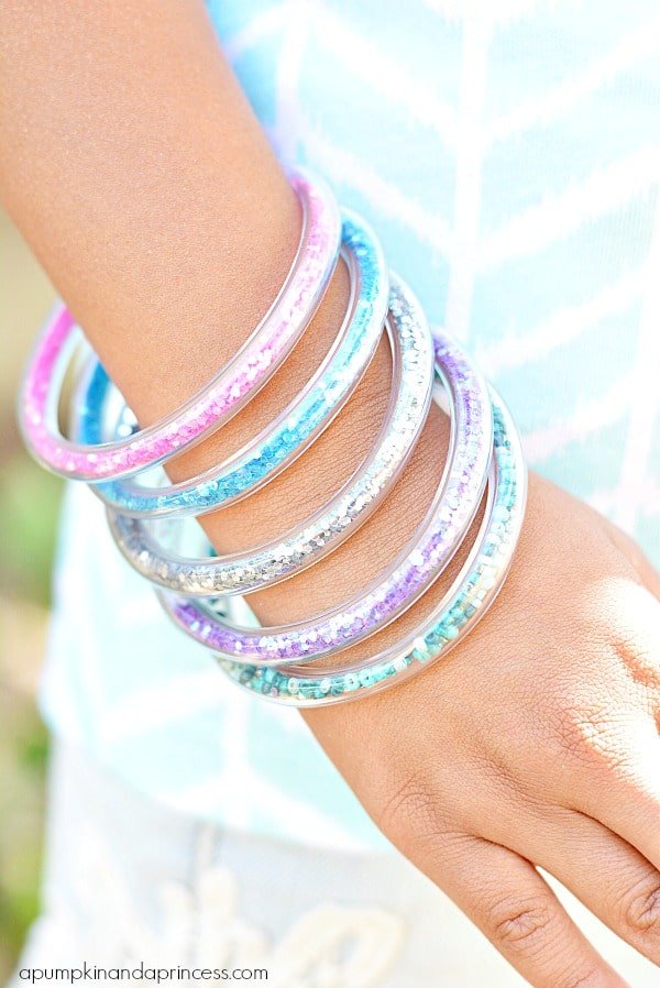 DIY Sparkly Tube Bracelet Tutorial