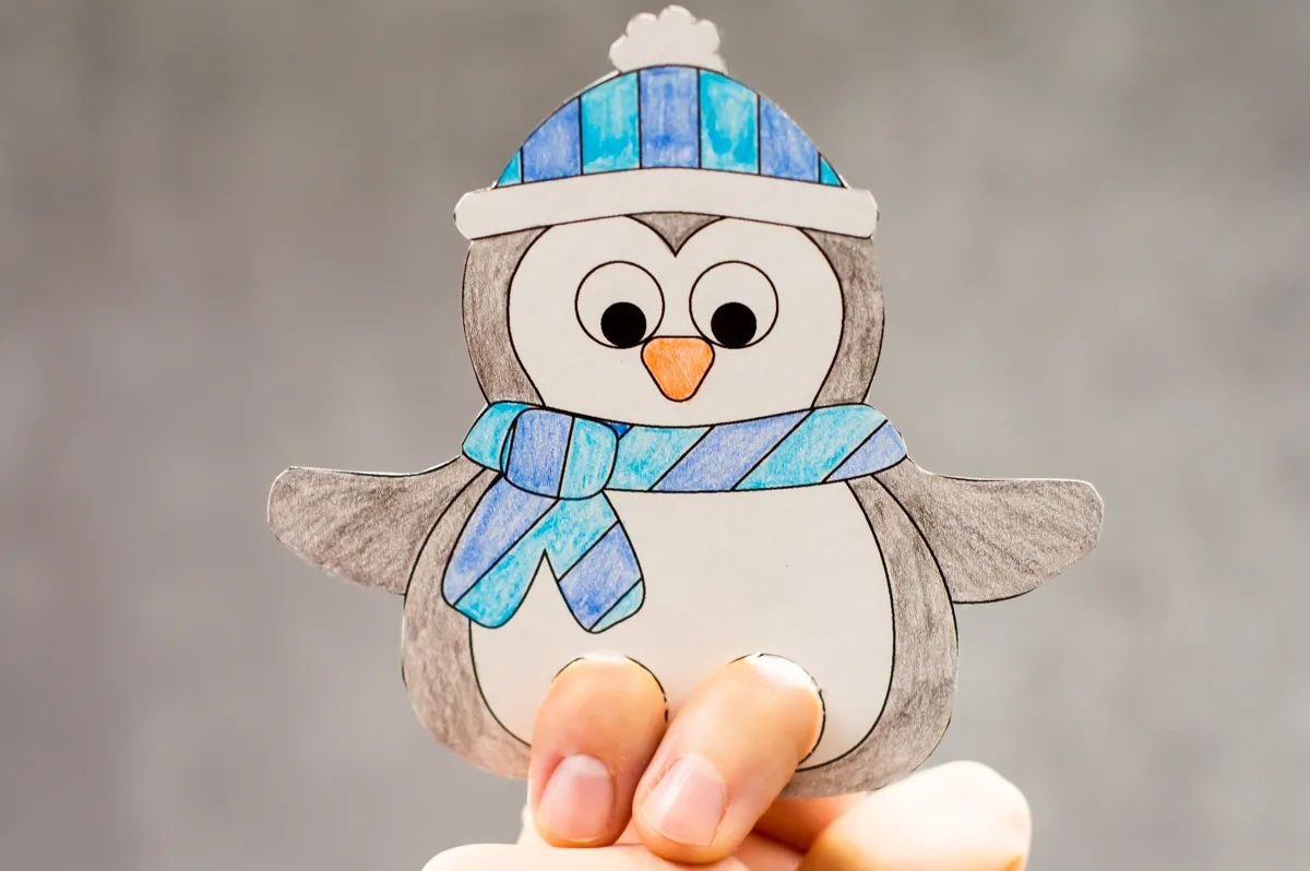 Easy DIY Penguin Finger Puppet Craft