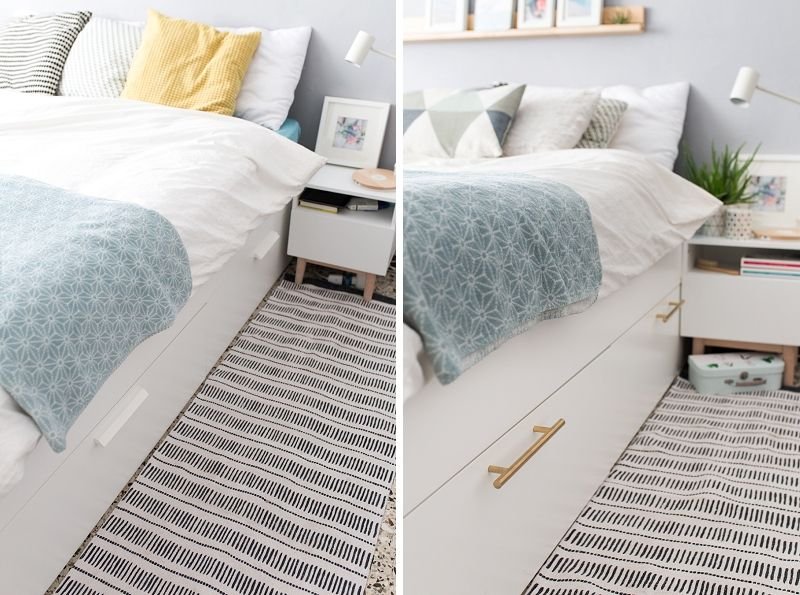 Elevate Your Brimnes Bed with Brass