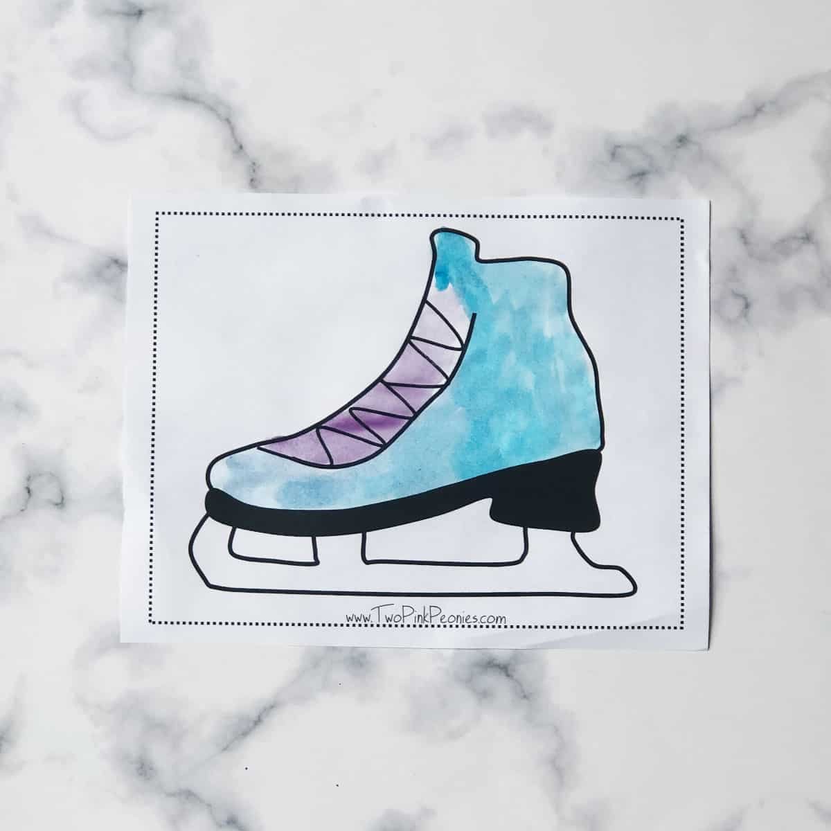 Engaging Ice Skate Coloring Page Printable