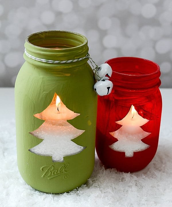 Festive Mason Jar Christmas Votives