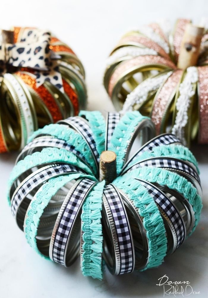Upcycle Canning Rings into Pumpkins