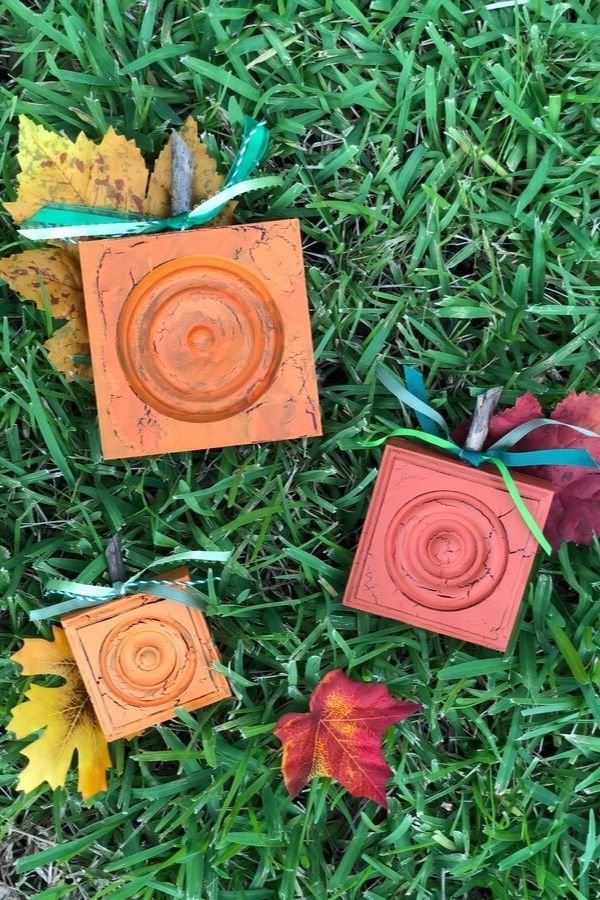 Upcycled Wooden Pumpkins for Fall Decor