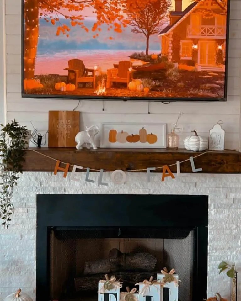 Affordable Fall Mantel Decor