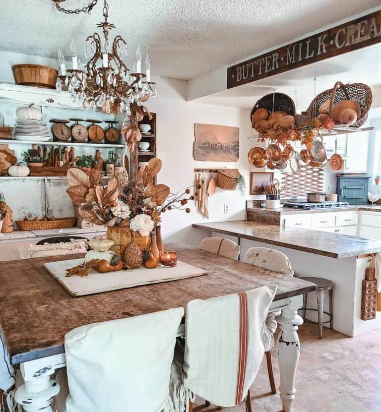 Antique Decor in Open Kitchen