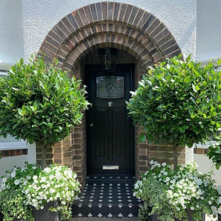 Arched Doorway with Diamond Tiles