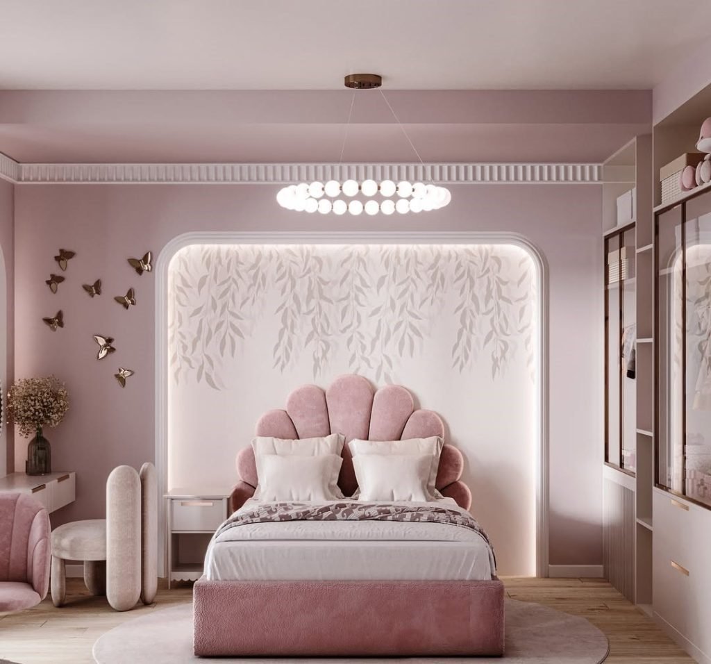 Artistic Pink Bedroom Design